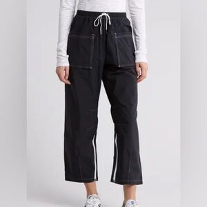 NWOT FP Movement by Free People Black Cargo Pants with Contrast Stitching